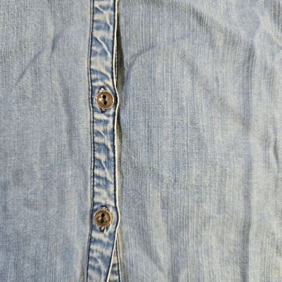 Kut from the Kloth Blue Denim Button Down Tank Top size Small - Picture 2 of 5